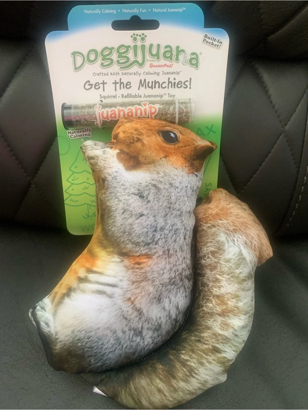 Naturally Calming Squirrel Refillable Juananip Toy -